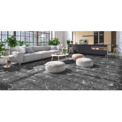 Carrelage opus marbre noir mat multiformat ( 4 formats ), realmodular dark marble