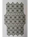 Carrelage losange, navette décor mat 10x30cm, equipecentury grey