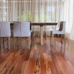 Parquet exotique muriacatiara verni en contrecollé massif salle de bain largeur 140mm épaisseur 15mm