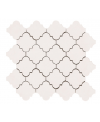Mosaique arabesque décor provençal blanc mat sur trame 38.5x42cm, natdecor provençal blanc