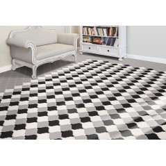 Carrelage arabesque provençal blanc noir 20x12.5cm et 10.5x6.5cm, natprovençal noir
