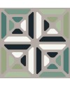 Carrelage décor imitation carreau ciment moderne vert et noir 20x20cm rectifié, santafun summer1, R10