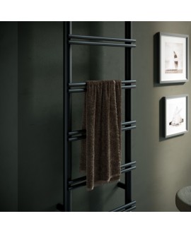 Sèche-serviette radiateur électrique design salle de bain contemporain AntV8 noir mat