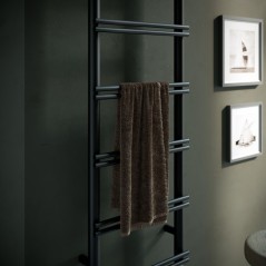 Sèche-serviette radiateur électrique design salle de bain contemporain AntV8 noir mat