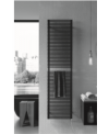 Sèche-serviette radiateur électrique design salle de bain vertical contemporain Antpieno noir mat