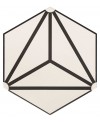 Carrelage hexagone tomette décor effet carreau ciment 28.5x33cm realosaka blanc