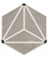 Carrelage hexagone tomette décor effet carreau ciment 28.5x33cm realosaka gris