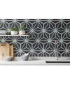 Carrelage hexagone tomette décor effet carreau ciment crédence cuisine 28.5x33cm realosaka charcoal