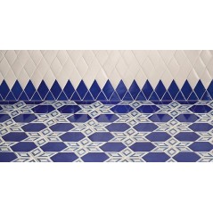 Carrelage bleu foncé brillant, triangle, hexagonal, ou provençal, en grès cérame émaillé natmare messina