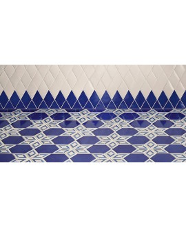 Carrelage bleu foncé brillant, triangle, hexagonal, ou provençal, en grès cérame émaillé natmare messina