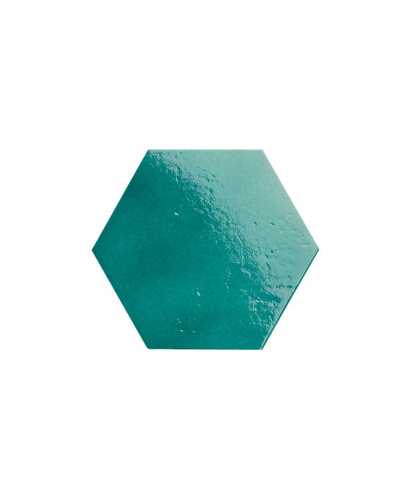 Carrelage bleu turquoise brillant, triangle, hexagonal, ou provençal, en grès cérame émaillé natmare genova