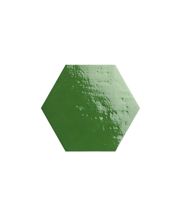 Carrelage vert brillant, triangle, ou hexagonal, en grès cérame émaillé natmare monaco