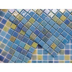 emaux de verre piscine mosaique salle de bain acquaris caribe 2.5x2.5 cm