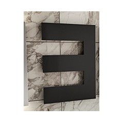 Sèche-serviette radiateur eau chaude contemporain design, Antpetine droit noir mat 68.5x55cm