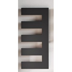 sèche-serviette radiateur eau chaude design, Antpetine droit noir mat 122.5x55cm