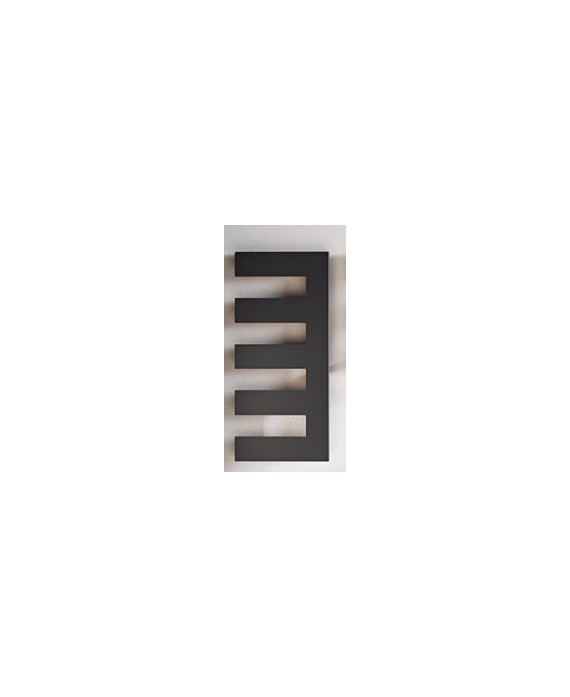 sèche-serviette radiateur eau chaude design, Antpetine droit noir mat 122.5x55cm
