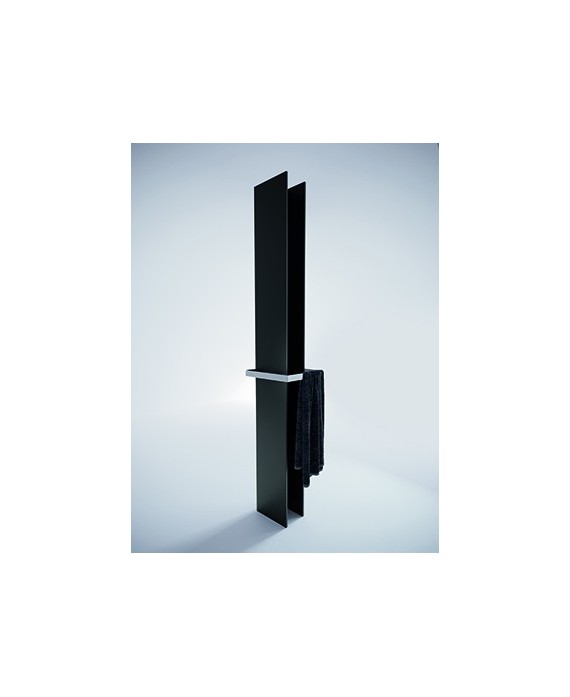 Sèche-serviette radiateur eau chaude contemporain design noir mat 170x14.1cm anttower