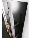 Sèche-serviette radiateur électrique design salle de bain contemporain Anteso V noir mat avec une barre en métal chromé