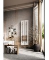 Sèche-serviette radiateur électrique design salle de bain contemporain Anteso V blanc mat avec une barre marron