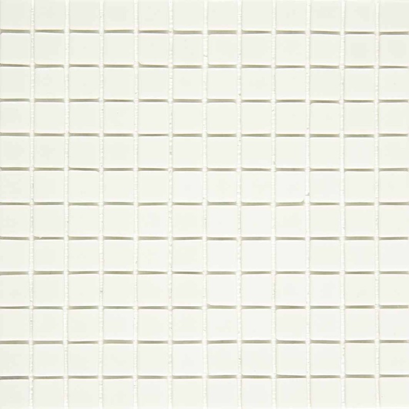 Emaux de verre blanc mat piscine mosaique salle de bain urban blanco 2.5x2.5 cm