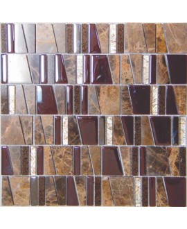 mosaique salle de bain, cuisine pierre métal et verre mosasi imperial 30x31.5 cm