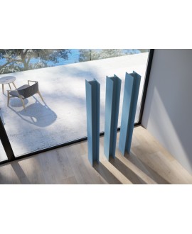 Sèche-serviette radiateur eau chaude bleu clair mat 170x14.1cm design contemporain anttower