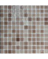 Emaux de verre sur trame brun nuancé pour les marche de la piscine mosbr-5002 antidérapant 2.5x2.5cm