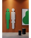Sèche-serviette radiateur électrique design contemporain Antoreste silhouette homme vert clair mat 172x34cm