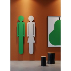 Sèche-serviette radiateur électrique design contemporain Antoreste silhouette homme vert clair mat 172x34cm