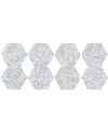 Carrelage hexagonal D imitation granit blanc anti-dérapant 25x22x0.9cm, R11 A+B+C