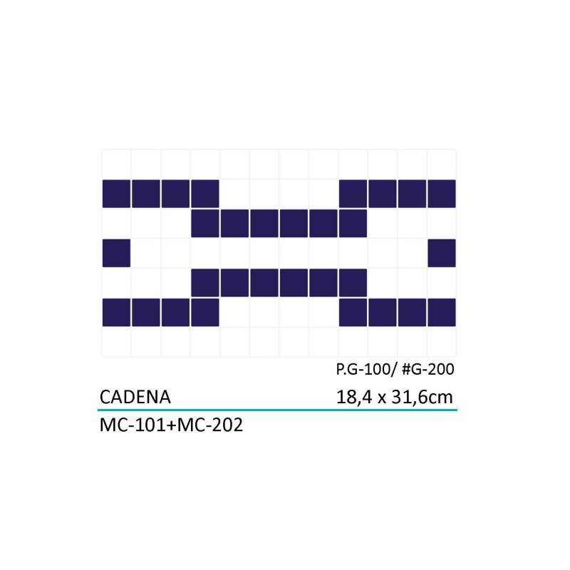 Frise en emaux de verre pour piscine cadenas 18.4x31.6cm