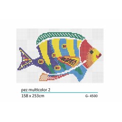 Décor en emaux de verre pour piscine: poisson multicouleur2 158x253cm