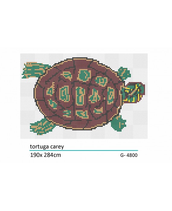 Décor en emaux de verre pour piscine: tortue carey 190x285cm