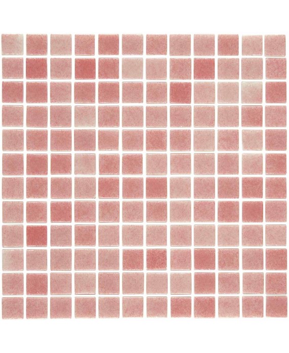 Emaux de verre rose nuancé piscine mosaique salle de bain mosbr-6002 2.5x2.5x0.4cm sur trame.