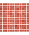 Emaux de verre rouge nuancé piscine mosaique salle de bain mosbr-9003 2.5x2.5cm sur trame.