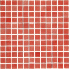 Emaux de verre rouge nuancé piscine mosaique salle de bain mosbr-9003 2.5x2.5cm sur trame.