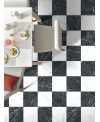 Carrelage imitation marbre noir satiné 25x25cm D