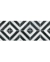Carrelage imitation bois noir et blanc à dessin géométrique 25x25cm D sete noir