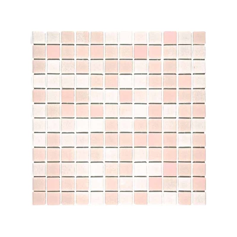 Emaux de verre antidérapant mélange de rose piscine mosaique salle de bain combi-9 2.5x2.5cm sur trame.