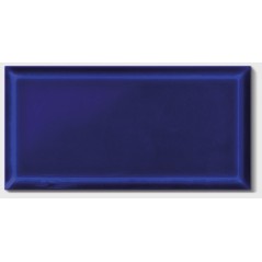 Carrelage métro D bleu de sevres brillant 10x20cm