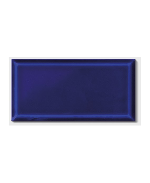 Carrelage métro D bleu de sevres brillant 10x20cm