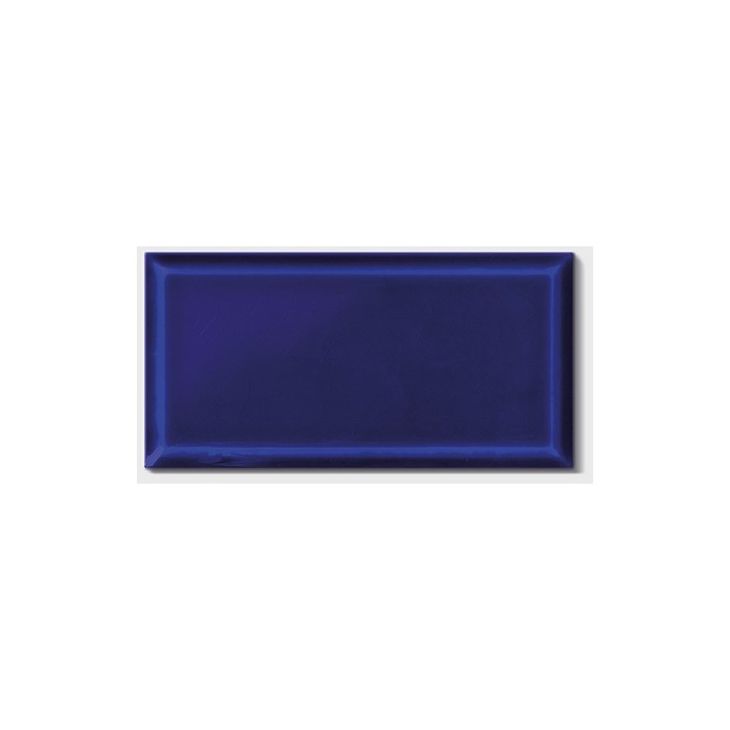 Carrelage métro D bleu de sevres brillant 10x20cm