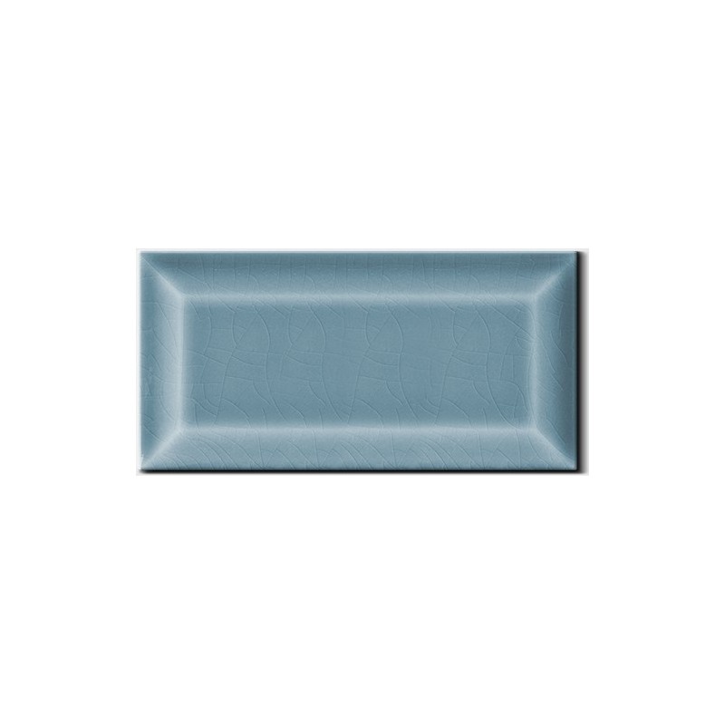 Carrelage métro D craquelé bleu jean 7.5x15cm