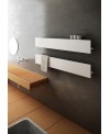 Sèche-serviette radiateur électrique design, salle de bain AntT1P blanc brillant avec fente porte-serviette