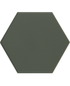 Carrelage hexagonal, petite tomette vert foncé mat , 11.6x10.1cm equipmatika green