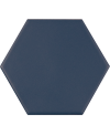 Carrelage hexagonal, petite tomette bleu foncé mat , 11.6x10.1cm equipmatika naval blue