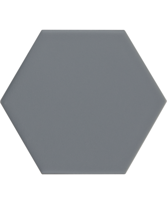 Carrelage hexagonal, petite tomette bleu gris mat , 11.6x10.1cm equipmatika naval demin blue