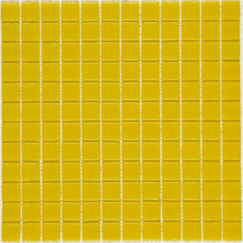 Emaux de verre jaune piscine crédence cuisine mosaique salle de bain mosmc-701 2.5x2.5cm sur trame.