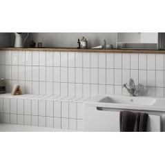 Carrelage rectangulaire contemporain blanc brillant equipevolution