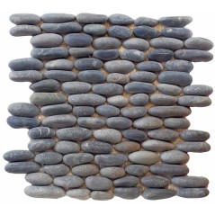 Galet calade gris sur trame 30x30cm, MO piedra canto gris, pour la salle de bains